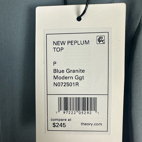 Theory Women's New Peplum Shirt Size P - Picture 4 of 7